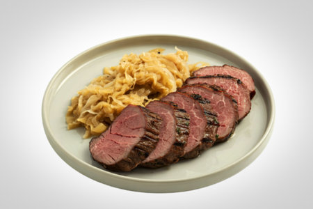 sliced grilled beef filletの写真素材