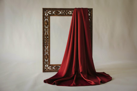 a large ornate wooden frame with intricate carved detailsの写真素材