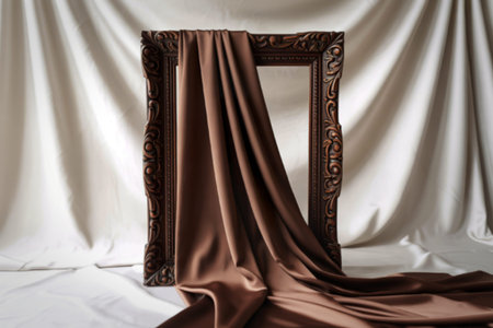 an ornate wooden picture frameの写真素材