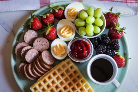 a breakfast charcuterie boardの写真素材