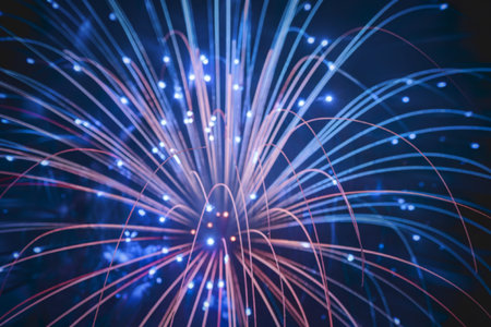 A photo of a vibrant and dynamic array of lightの写真素材