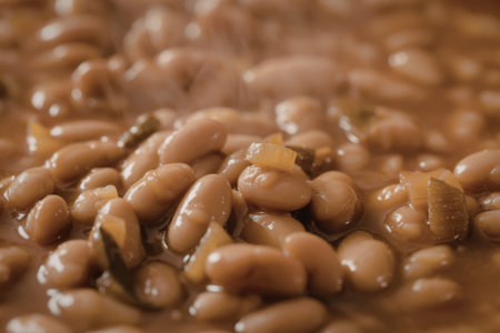 A photograph of a hearty baked beans stewの写真素材
