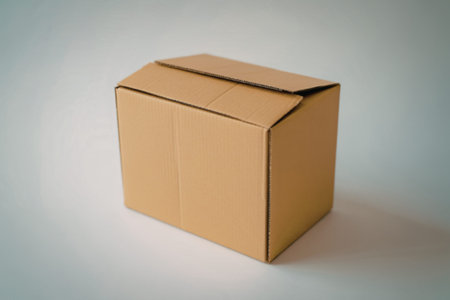 a rectangular, closed cardboard box