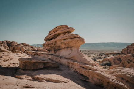 A photo of a vast, rocky landscape