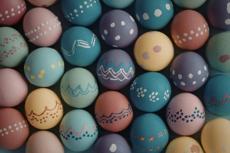 A photo of a vibrant array of Easter eggs