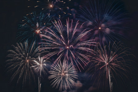 a vibrant display against a dark background