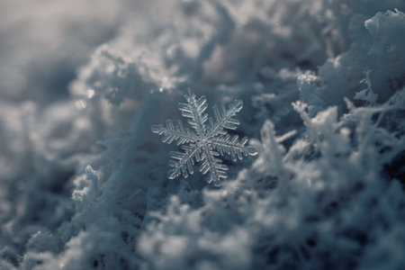 a single snowflake captured in stunning detail,