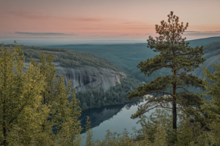 A breathtaking landscape photograph captured during the golden hour
