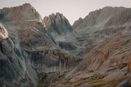 a rugged mountainous landscapeの写真素材