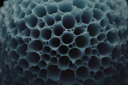 A photograph of a blue-gray sponge texture