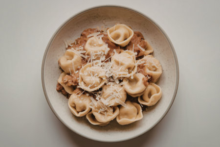 A photo of a plate containing a delicious-looking pasta dish