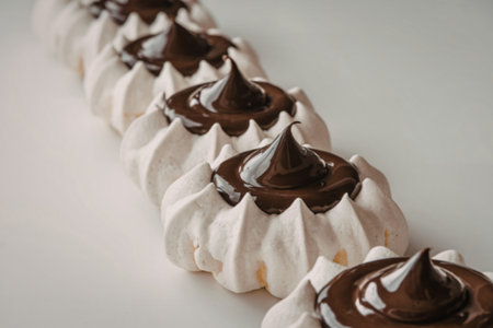 meringue cookies on a white background