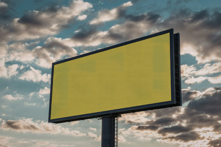 A photograph of a large rectangular billboardの写真素材