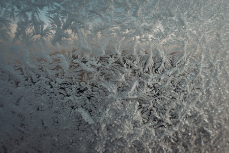 A close-up photograph of frosted glassの写真素材