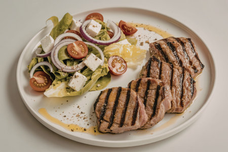 perfectly grilled meat piecesの写真素材