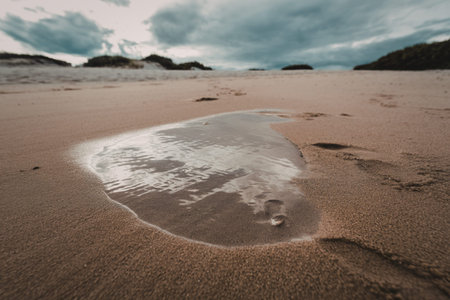 A photo of a smooth surface of the sandの写真素材