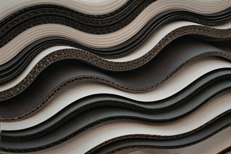 black and white corrugated cardboardの写真素材