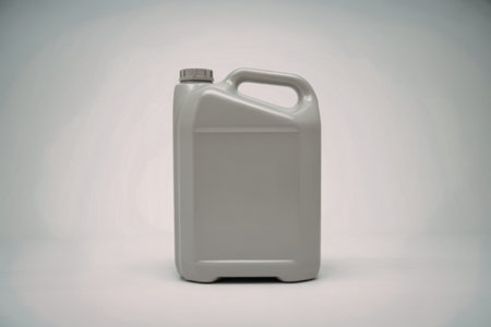 A clean product photography shot of a sleek white modern plastic containerの写真素材