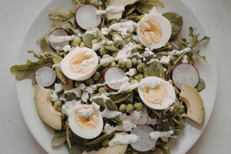 A photo of a vibrant and fresh saladの写真素材