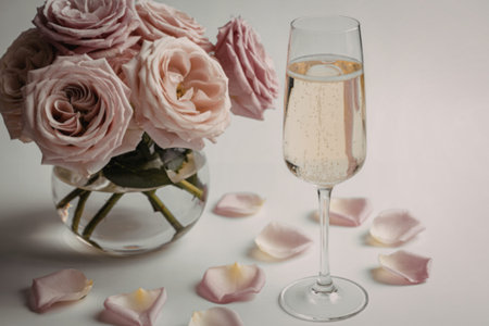 a crystal champagne fluteの写真素材