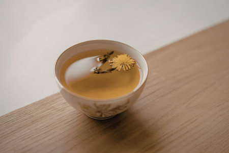 a glass teacupの写真素材