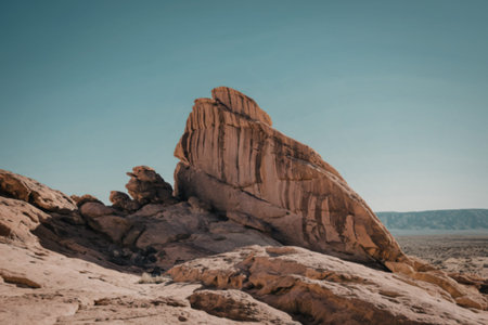 A photo of a vast, rocky landscapeの写真素材