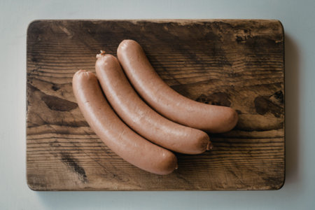 A photo of three sausagesの写真素材
