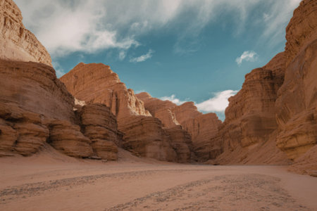 a vast desert canyonの写真素材