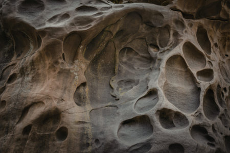 intricate natural texture of weathered stoneの写真素材