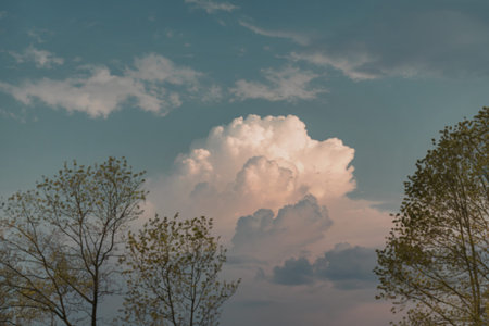 fluffy white cumulus clouds