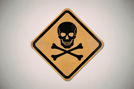 a diamond-shaped hazard warning sign