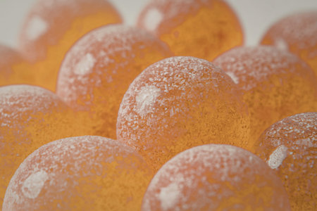 a cluster of sugary, orange-colored candies