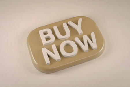3D rendered image of a shopping button