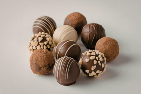 food photograph of assorted chocolate truffles