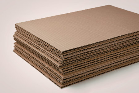 multiple sheets of corrugated brown cardboard