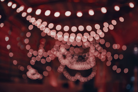 bokeh effect in shades of red