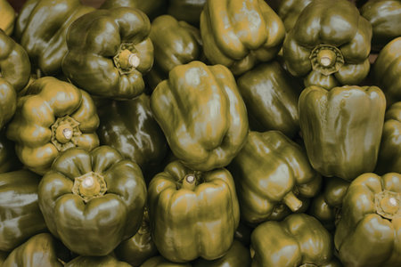 glossy green bell peppers