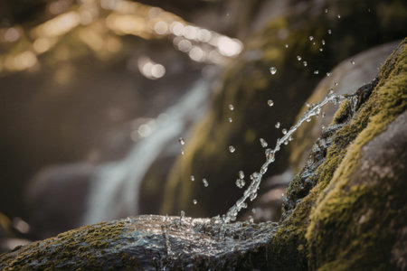 intricate details of Thunder Creek Fallsの写真素材