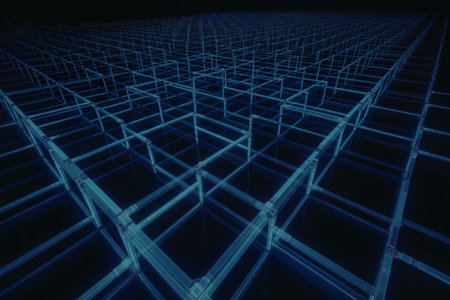 A digital art rendering of a futuristic cyberspace