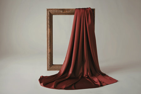 a large ornate wooden frame with intricate carved detailsの写真素材