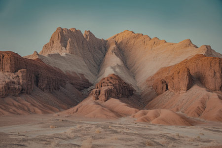 landscape photograph of jagged sandstone mountainsの写真素材