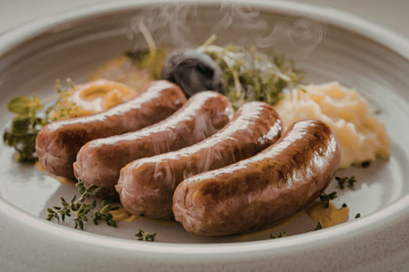 A perfectly boiled sausagesの写真素材