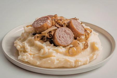 creamy mashed potatoes served on a white ceramic plate