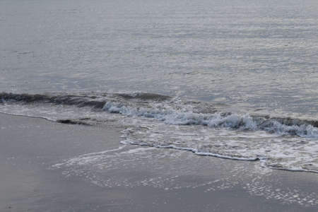 Sandy beach on the Black Sea. The photo was taken in the spring in the resort town of Anapa.の写真素材