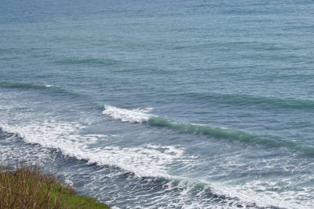Wind on the Black Sea, high waves. The photo was taken in the spring in the resort town of Anapa.の写真素材