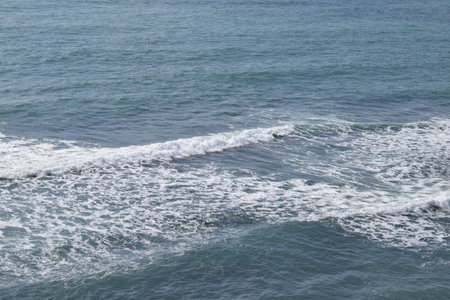 Wind on the Black Sea, high waves. The photo was taken in the spring in the resort town of Anapa.