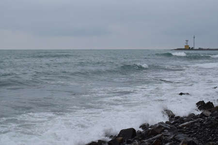 Black Sea. The village of Bolshoi Utrish, Anapa, Russia.の写真素材