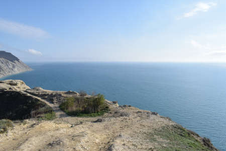 Types of the Black Sea. The outskirts of Anapa. Mountains and rocks.の写真素材
