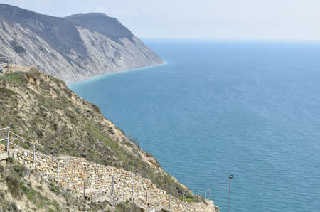 Types of the Black Sea. The outskirts of Anapa. Mountains and rocks.の写真素材