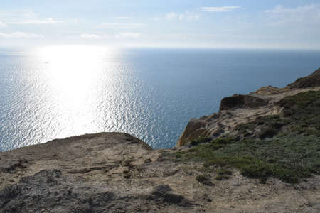 Types of the Black Sea. The outskirts of Anapa. Mountains and rocks.の写真素材